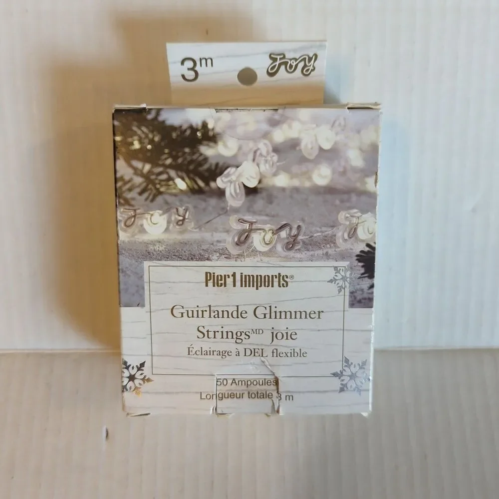 Pier 1 Imports Joy Glimmer Flexible String LED Lights 10ft 50 Lights